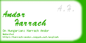 andor harrach business card